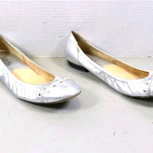 Michael kors Silver Metallic Leather Flats